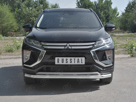 Защита переднего бампера d63 секции RUSSTAL Mitsubishi Eclipse Cross (2018-2025) MEZ-003042