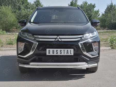 Защита переднего бампера d63 секции-d42 дуга RUSSTAL Mitsubishi Eclipse Cross (2018-2024) MEZ-003044