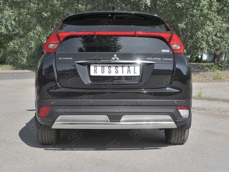 Защита заднего бампера d75х42 дуга RUSSTAL Mitsubishi Eclipse Cross (2018-2024) MEZ-003049