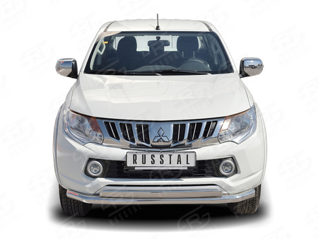 Защита переднего бампера d63 секция-75х42 дуга RUSSTAL Mitsubishi L200 (2014-2019) ML2Z-002245