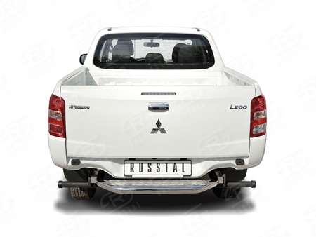 Защита заднего бампера d63 с листом (лист алюминий, профиль нержавеющий) вариант 1 RUSSTAL Mitsubishi L200 (2014-2019) ML2Z-0022531