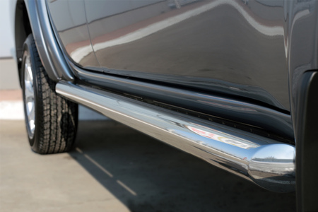 Пороги труба d76 вариант 1 RUSSTAL Mitsubishi L200 (2014-2019) MLT-0020381