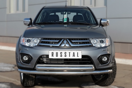 Защита переднего бампера d63 секции d63 дуга RUSSTAL Mitsubishi L200 (2014-2019) MLZ-002035