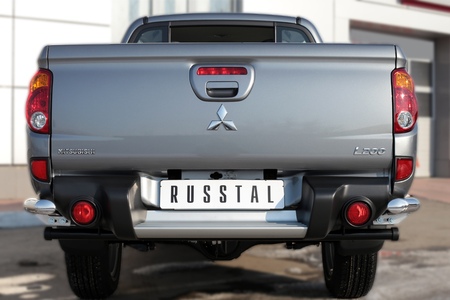 Защита заднего бампера уголки d63секции RUSSTAL Mitsubishi L200 (2014-2019) MLZ-002042