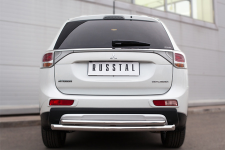 Защита заднего бампера d63 дуга d42 дуга RUSSTAL Mitsubishi Outlander (2014-2019) MORZ-001905