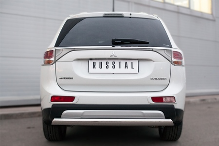 Защита заднего бампера d75х42 дуга RUSSTAL Mitsubishi Outlander (2014-2019) MORZ-001908