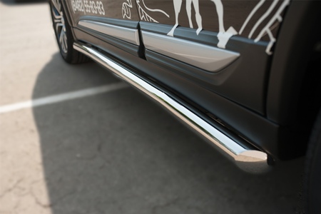 Пороги труба d63 вариант 1 RUSSTAL Mitsubishi Outlander (2015-2017) MOT-0021121