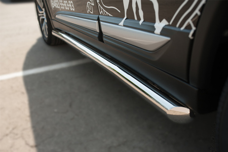 Пороги труба d63 вариант 1 RUSSTAL Mitsubishi Outlander (2015-2017) MOT-0021121