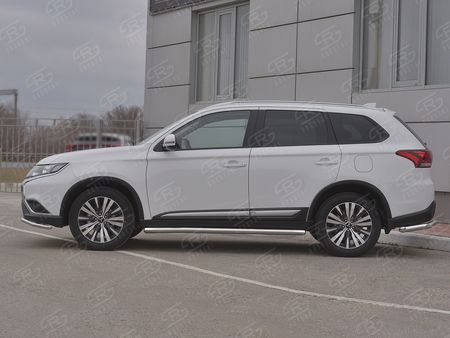 Пороги труба d63 вариант 3 RUSSTAL Mitsubishi Outlander (2018-2023) MOT-0032083