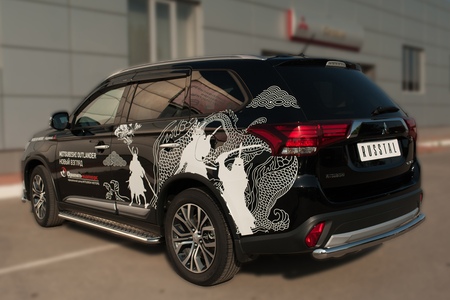 Защита заднего бампера d63 дуга RUSSTAL Mitsubishi Outlander (2015-2017) MOZ-002113