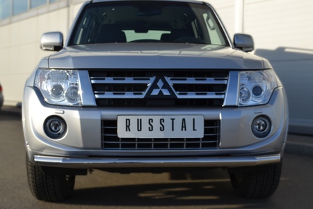 Защита переднего бампера d63 секции RUSSTAL Mitsubishi Pajero (2012-2014) MP4Z-001035