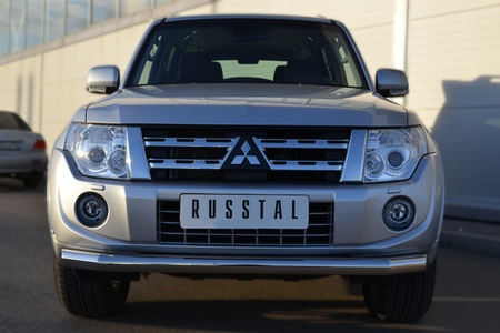 Защита переднего бампера d76 секции RUSSTAL Mitsubishi Pajero (2012-2014) MP4Z-001036