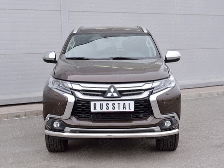 Защита переднего бампера d63 секция RUSSTAL Mitsubishi Pajero Sport (2016-2021) MPJSZ-002483