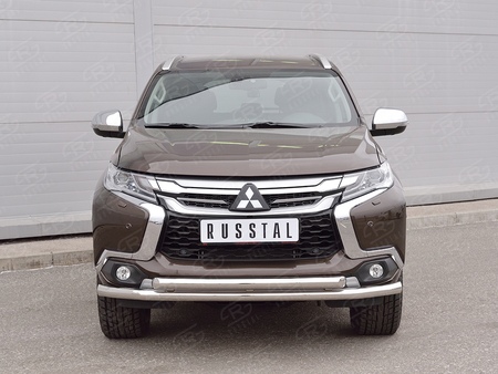 Защита переднего бампера d63 секция-d63 дуга RUSSTAL Mitsubishi Pajero Sport (2016-2021) MPJSZ-002484