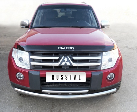 Защита переднего бампера d76х42 RUSSTAL Mitsubishi Pajero (2006-2011) MPZ-000132
