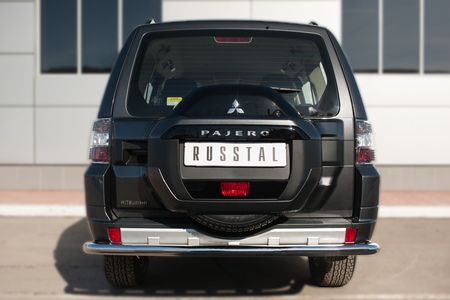 Защита заднего бампера d63 секции RUSSTAL Mitsubishi Pajero (2014-2024) MPZ-002050