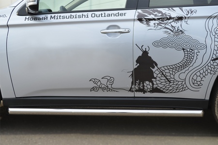Пороги труба d63 вариант 1 RUSSTAL Mitsubishi Outlander (2012-2014) MRT-0010531