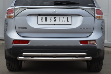 Защита заднего бампера d63х42 дуга RUSSTAL Mitsubishi Outlander (2012-2014) MRZ-001057