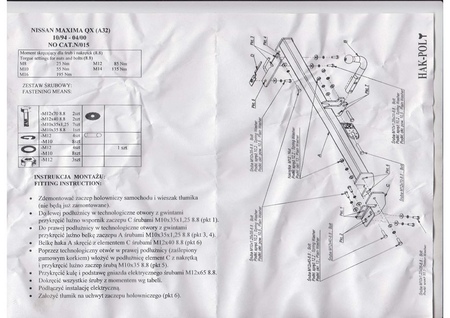 Фаркоп Imiola для Nissan Maxima QX (1994-2000) N.015