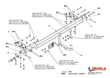 Фаркоп Imiola для Nissan X-Trail (2003-2007) N.022