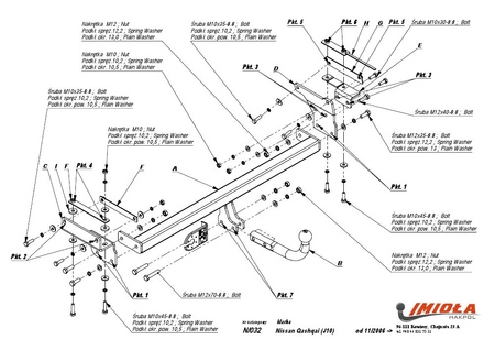 Фаркоп Imiola для Nissan Qashqai (2014-2024) N.032