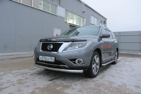 Защита переднего бампера d76 Nissan Pathfinder (2014-2017) NIP14-004