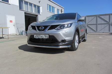 Защита переднего бампера d57 Nissan Qashqai (2014-2024) NIQ14-002