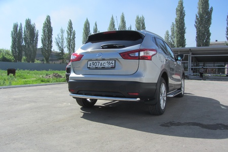 Защита заднего бампера d57 Nissan Qashqai (2014-2024) NIQ14-008