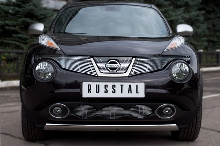 Защита переднего бампера d75х42 овал RUSSTAL Nissan Juke 4X4 (2010-2014) NJ4Z-000882