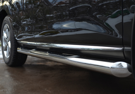 Пороги труба d76 с накладками вариант 1 RUSSTAL Nissan Murano (2010-2015) NMT-0103181