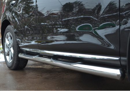 Пороги труба d76 с накладками вариант 3 RUSSTAL Nissan Murano (2010-2015) NMT-0103183