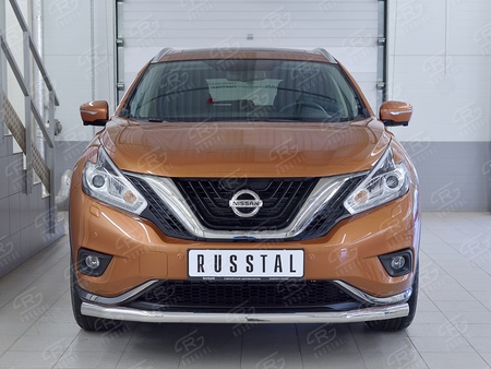 Защита переднего бампера d63 секция RUSSTAL Nissan Murano (2016-2023) NMUZ-002401