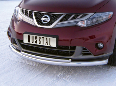 Защита переднего бампера d63х42 RUSSTAL Nissan Murano (2010-2015) NMZ-010312