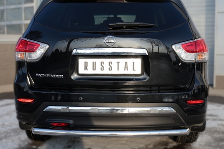 Защита заднего бампера d63 дуга RUSSTAL Nissan Pathfinder (2014-2017) NPZ-002025