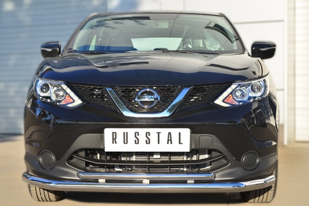 Защита переднего бампера d63 секции d42 дуга RUSSTAL Nissan Qashqai (2014-2018) NQQZ-001787