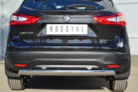 Защита заднего бампера d75х42 дуга сборка СПБ RUSSTAL Nissan Qashqai (2014-2018) NQQZ-001799