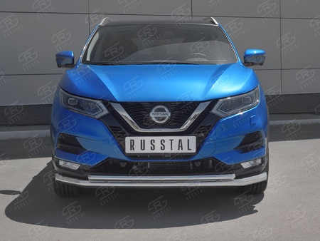 Защита переднего бампера d63 секции-d42 дуга RUSSTAL Nissan Qashqai (2019-2024) NQSZ-003244