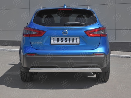 Защита заднего бампера d75х42 дуга RUSSTAL Nissan Qashqai (2019-2024) NQSZ-003251