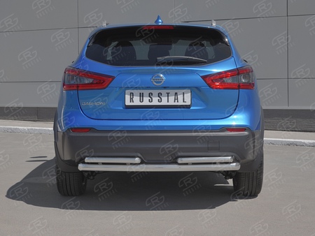 Защита заднего бампера d63 дуга-d42 дуга RUSSTAL Nissan Qashqai (2019-2024) NQSZ-003253