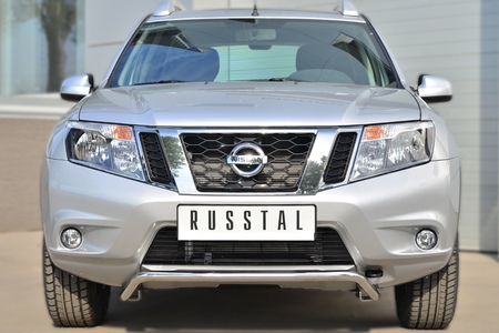 Защита переднего бампера d42 волна под машину RUSSTAL Nissan Terrano (2014-2023) NTRZ-001784