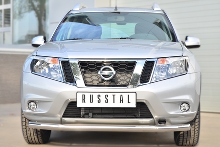 Защита переднего бампера d63 секции RUSSTAL Nissan Terrano (2014-2023) NTRZ-001786