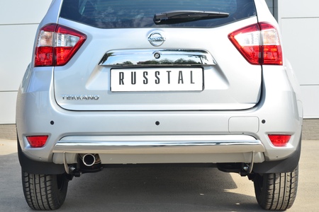 Защита заднего бампера d75х42 дуга RUSSTAL Nissan Terrano (2014-2023) NTRZ-001798