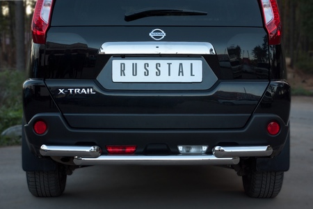 Защита заднего бампера d63х63 RUSSTAL Nissan X-Trail (2011-2014) NTZ-000918