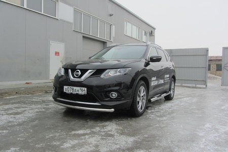 Защита переднего бампера d57 короткая Nissan X-Trail (2015-2023) NXT15-005