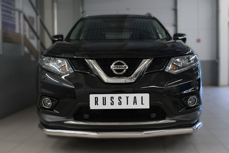 Защита переднего бампера d63 секции RUSSTAL Nissan X-Trail (2015-2018) NXZ-002083