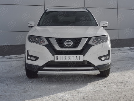 Защита переднего бампера d75х42 дуга RUSSTAL Nissan X-Trail (2018-2023) NXZ-003148