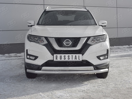 Защита переднего бампера d63 секции-d75х42 дуга RUSSTAL Nissan X-Trail (2018-2023) NXZ-003153