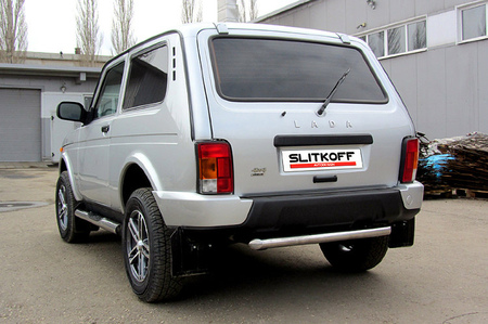 Защита заднего бампера d57 короткая Lada Niva 4x4 Urban 3D (2014-2021) NivUR005