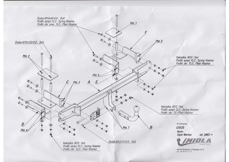 Фаркоп Imiola для Opel Meriva (2003-2010) O.035