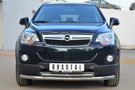 Защита переднего бампера d63 секции d42 секции RUSSTAL Opel Antara (2012-2019) OAZ-001366